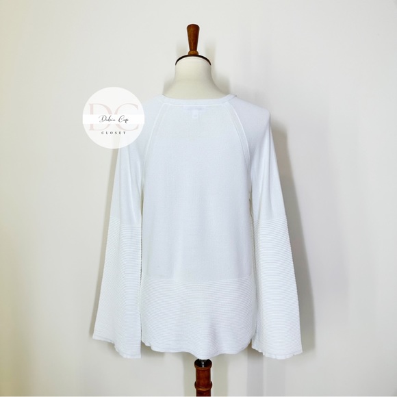 CALVIN KLEIN Knit Bell Sleeve Tunic Top Sz S - Picture 3 of 5